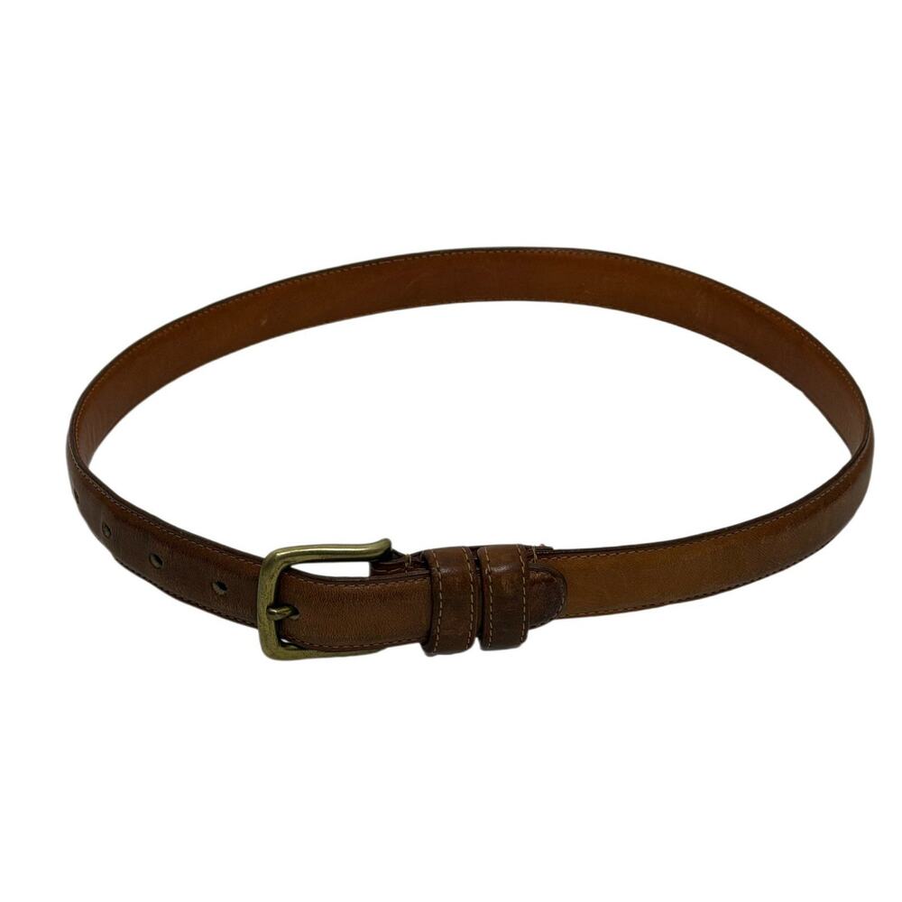 Vintage Coach Women’s Belt Glove tan Leather Size 28” Gold Brass Hardware